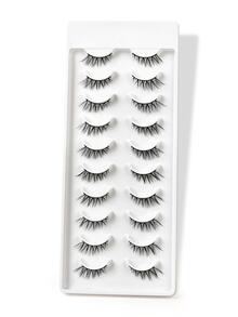 Một Nửa Mi Mắt, 20 Đôi Mắt Mèo 14-16Mm Lông Mi Giả Cấp Mắt Kéo Dài Lông Mi Giả Hàng Mi Tặng phụ Nữ & Bé Gái - màu đen - Xem 3