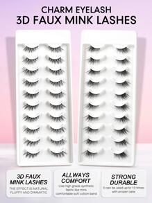 Một Nửa Mi Mắt, 20 Đôi Mắt Mèo 14-16Mm Lông Mi Giả Cấp Mắt Kéo Dài Lông Mi Giả Hàng Mi Tặng phụ Nữ & Bé Gái - màu đen - Xem 1