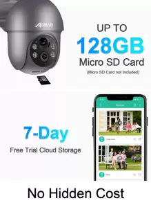 ANRAN Security Camera Wireless Outdoor With 360° View, 2K Solar Outdoor Camera With Smart Siren, Spotlights, Color Night Vision, PIR Human Detection, Pan Tilt Control, 2-Way Talk, IP65, Q1 Grey - Grey - View 5