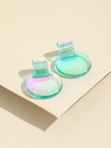 1 đôi bông tai ombre Polyresin thời trang cho nữ - Màu xanh Cadet - Xem 2