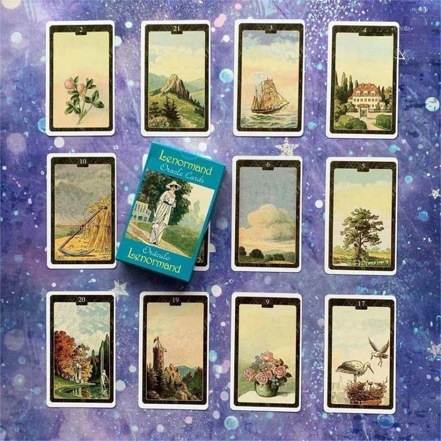 Lenormand Oracle Card Deck 36 Cards/Set With Guidebook For Family Friends Party Entertainment Board Game Holiday Playing Cards - Blue and White - View 1