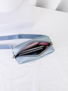 1pc Women's Quilted Crossbody Bag, Fashion Versatile Mini Square Shoulder/Crossbody Bag With Gold Hardware Decor