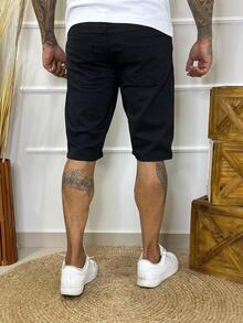 Bermuda Masculina Preta Slim