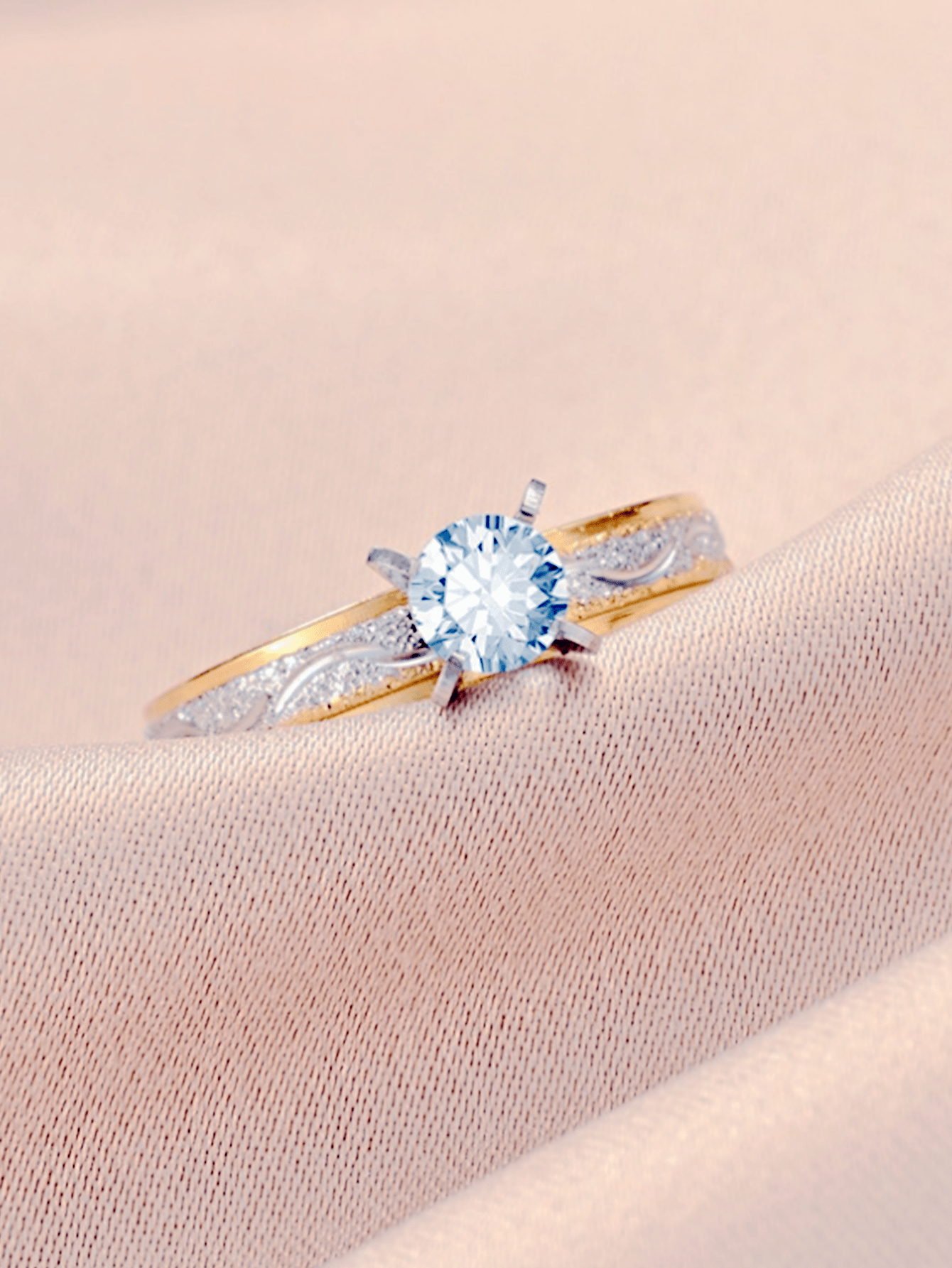 1pair Versatile Titanium Steel Cubic Zirconia Couple Ring, Crystal And