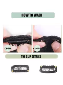 Flecos corto recto sintético pelo - Negro - Ver 7