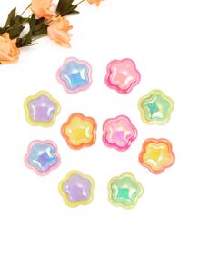 10入組/套隨機花朵設計DIY珠子 - 彩色 - 查看 1