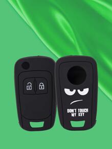 1入組字母圖案矽膠車鑰匙殼與Opel兼容 - 黑色 - 查看 4