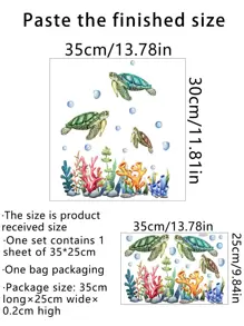 1pc Turtle Pattern Toilet Lid Decal, Stickers, Wall Decal, Vinyl Decal For Home Decorations, Spring Decoration Items Refresh Your Home, Festival Decoration Stickers Gifts Birthday Graduation