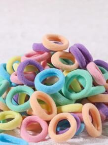 100 dây buộc tóc nhiều màu sắc cỡ ngón tay đường kính 0,8 inch dành cho bé gái, dây buộc tóc dễ thương và không gây hư tổn, dây buộc tóc đuôi ngựa dùng hàng ngày - Nhiều màu - Xem 5