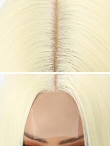 U型蕾絲超長直筒人造假髮 - 金色 - 查看 7