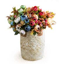 3入組仿真花,假花,鑽石,塑膠玫瑰仿真花,裝飾花卉,照片攝影道具 - 彩色 - 查看 1