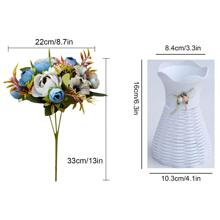 3入組仿真花,假花,鑽石,塑膠玫瑰仿真花,裝飾花卉,照片攝影道具 - 彩色 - 查看 10