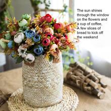 3入組仿真花,假花,鑽石,塑膠玫瑰仿真花,裝飾花卉,照片攝影道具 - 彩色 - 查看 3