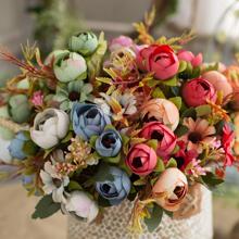 3入組仿真花,假花,鑽石,塑膠玫瑰仿真花,裝飾花卉,照片攝影道具 - 彩色 - 查看 8