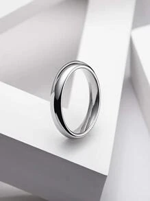 Minimalist glossy Ring - Silver - View 2