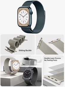 1pc Metal Milanese Loop Band Compatible With Apple Watch Band 38mm 40mm 41mm 42mm 44mm 45mm 46mm 49mm Women Men Stainless Steel Mesh Magnetic Adjustable Strap Compatible With Apple Watch Series Ultra 10 9 8 7 6 5 4 3 2 1 SE