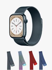 1pc Metal Milanese Loop Band Compatible With Apple Watch Band 38mm 40mm 41mm 42mm 44mm 45mm 46mm 49mm Women Men Stainless Steel Mesh Magnetic Adjustable Strap Compatible With Apple Watch Series Ultra 10 9 8 7 6 5 4 3 2 1 SE