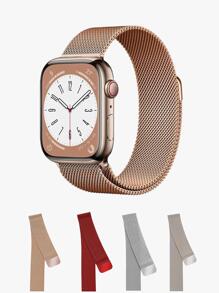 1 件金属米兰尼斯环带兼容 Apple Watch 表带 38 毫米 40 毫米 41 毫米 42 毫米 44 毫米 45 毫米 46 毫米 49 毫米 男女不锈钢网状磁性可调节表带兼容 Apple Watch Series Ultra 10 9 8 7 6 5 4 3 2 1 SE