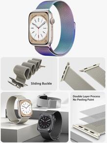 1 dây đeo kim loại phong cách Milan tương thích với Apple Watch 38mm 40mm 41mm 42mm 44mm 45mm 46mm 49mm, dây đeo từ tính lưới thép không gỉ dành cho cả nam và nữ, phù hợp với Apple Watch Series Ultra 10 9 8 7 6 5 4 3 2 1 SE - Ombre - Xem 2