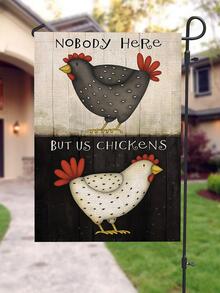 Chicken Pattern Garden Flag - Multicolor - View 4