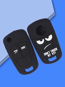 1pc Black Silicone Car Key Case Cover, Anti-drop For Opel Car - Black - View 1