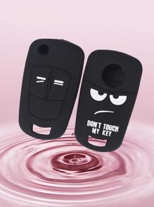 1pc Black Silicone Car Key Case Cover, Anti-drop For Opel Car - Black - View 4
