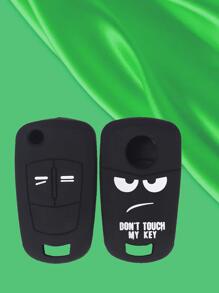 1pc Black Silicone Car Key Case Cover, Anti-drop For Opel Car - Black - View 5
