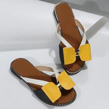 Bow Flip Flops - Yellow - View 4