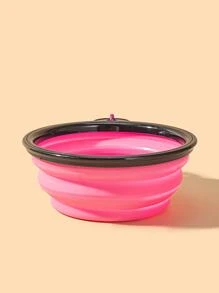 1 cái bát du lịch cho thú cưng có thể gập lại TPE Thích hợp cho chó mèo - Hồng - Xem 2