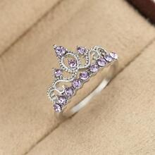 1 pieza Anillo de corona lujoso y elegante, adecuado para uso diario, fiesta, celebración, regalo de vacaciones