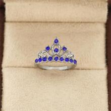1 件奢华优雅皇冠女士装饰戒指，适合日常、派对、庆祝和节日礼物 - 藍色 - 查看 3