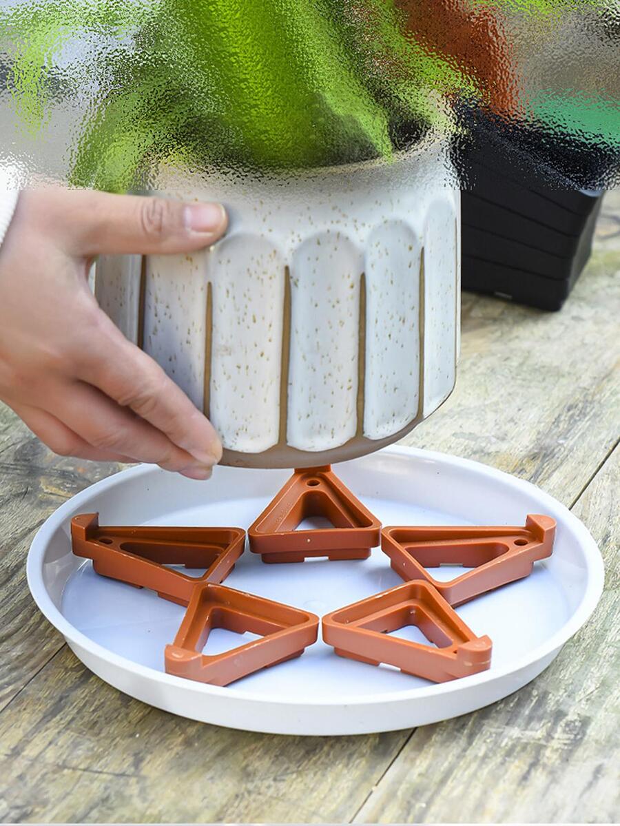 5pcs Plastic Plant Pot Feet Riser - Red - View 1