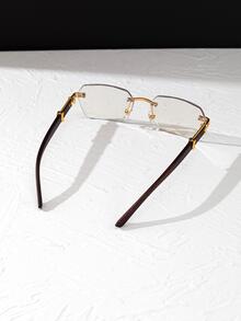 1對男士無框時尚眼鏡，適用於日常生活休閒配飾 - 無色 - 查看 3