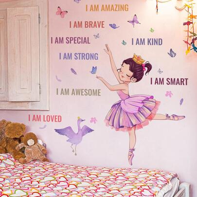 1pc Figure & Slogan Graphic Wall StickerQuote Design Sticker,Stickers,Wall Decal, Vinyl Decal For Home Decorations,Spring Decoration Items Refresh Your Home,Rama Decoration Stickers