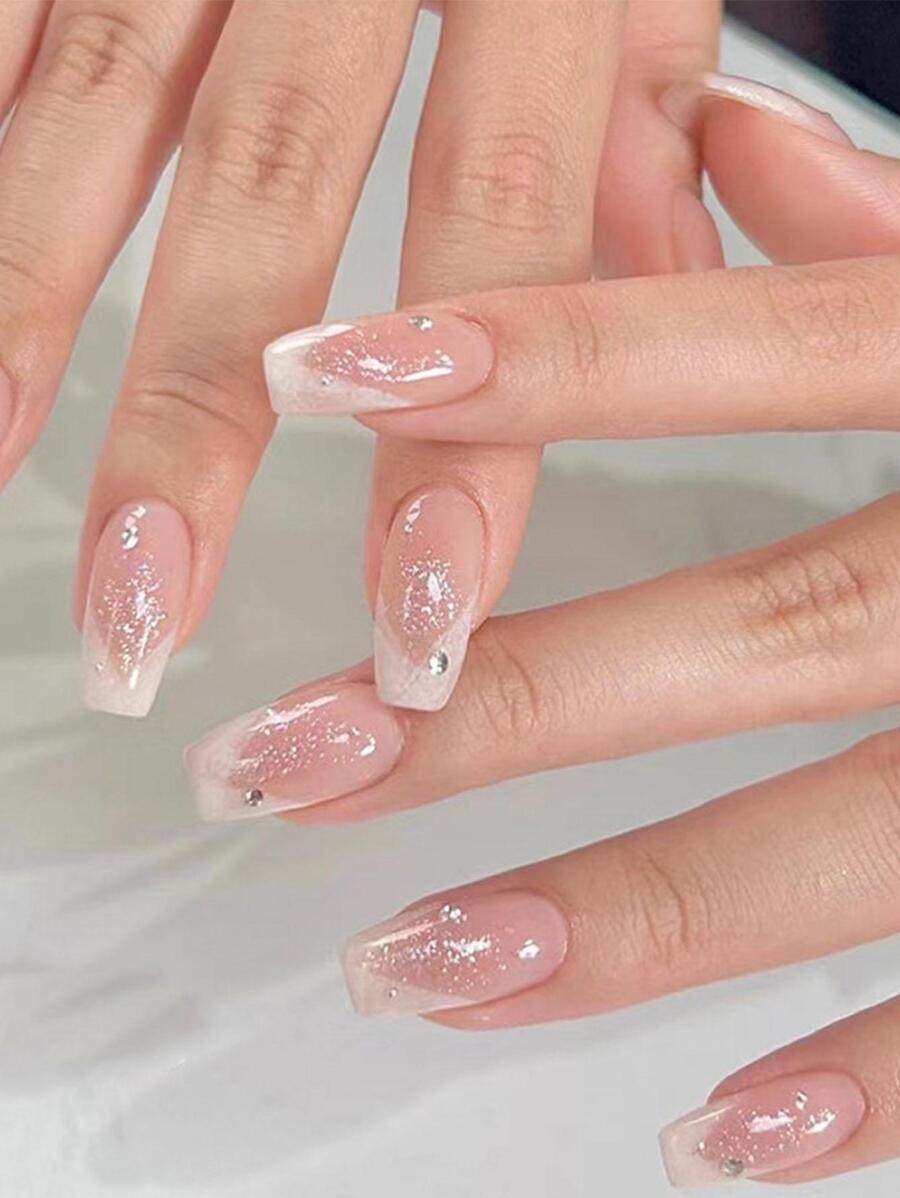 Trở nên quyến rũ với Bộ móng tay giả 24 chiếc Long Coffin Glitter Full Cover - Nhiều màu - Xem 1
