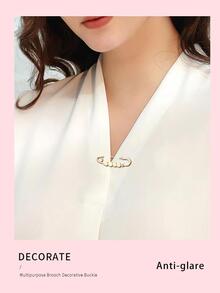 2pcs Adjustable Waist Pin For Jeans, Dresses, Etc., Can Also Be Used As Brooch - Gold - View 8