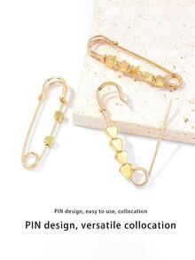 2pcs Adjustable Waist Pin For Jeans, Dresses, Etc., Can Also Be Used As Brooch - Gold - View 9