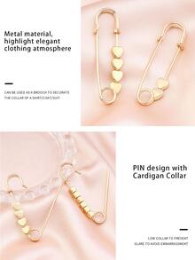 2pcs Adjustable Waist Pin For Jeans, Dresses, Etc., Can Also Be Used As Brooch - Gold - View 6