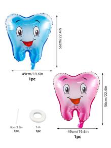 4入組卡通牙設計裝飾氣球套裝
