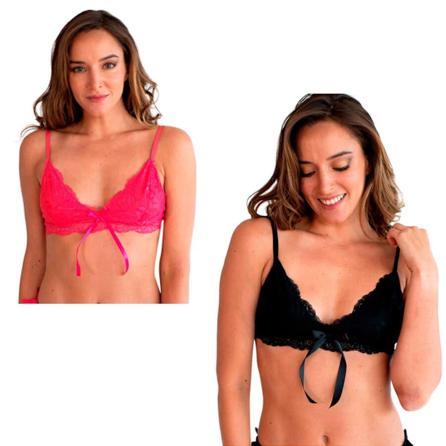 Kit 2 Bralett Sensuales De Encaje I Love Shape M2056 - Multicolor - Ver 1