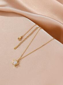 Star Pendant Necklace - Yellow Gold - View 3
