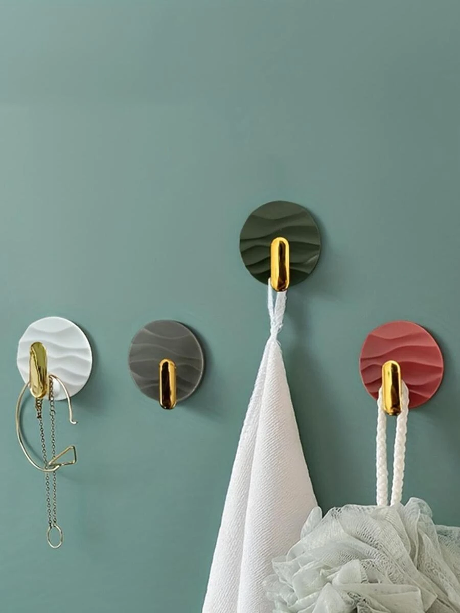 4pcs Round Wall Hook - Green - View 1