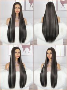 Extra Long Straight Synthetic Wig - Piano Color - View 6