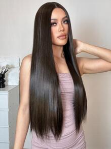 Extra Long Straight Synthetic Wig - Piano Color - View 3