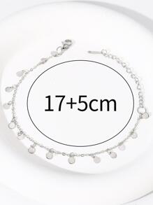 1 件波西米亚海滩时尚百搭奢华双层亮片链条手链 - 銀色 - 查看 4