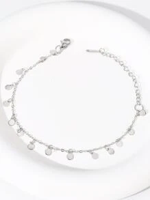 1 件波西米亚海滩时尚百搭奢华双层亮片链条手链 - 銀色 - 查看 5