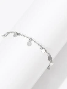 1 件波西米亚海滩时尚百搭奢华双层亮片链条手链 - 銀色 - 查看 2