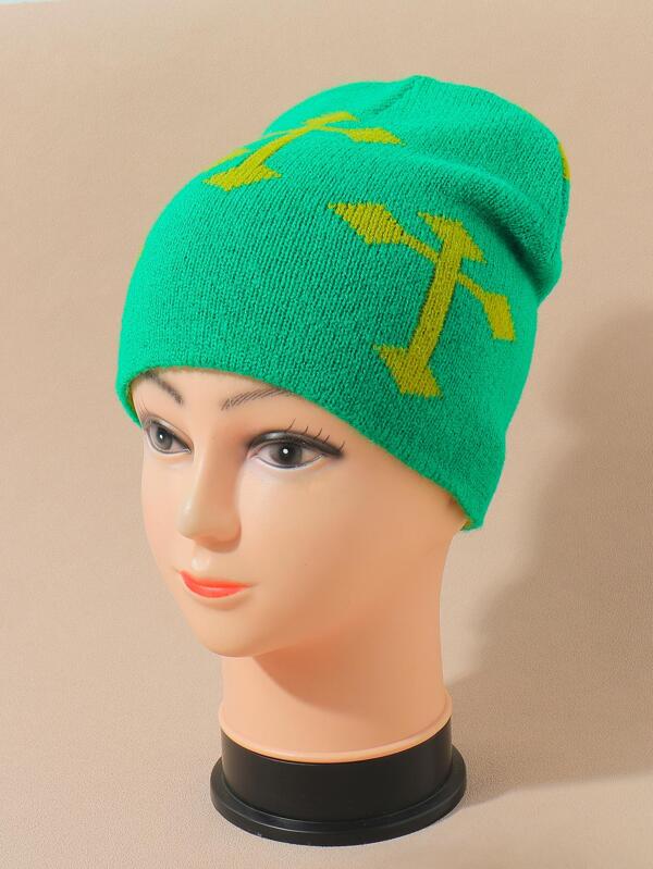 2pcs Couple Cross Pattern Y2K Beanie For Daily Life SHEIN USA