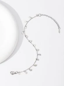 1 件波西米亚海滩时尚百搭奢华双层亮片链条手链 - 銀色 - 查看 3