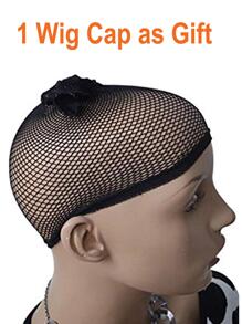 合成纖維無膠耐熱纖維頭髮中等長度直筒編織深紅色假髮適合女士女孩黑暗紅色編織直筒Anime角色扮演假髮適用於化妝舞會和1入組假髮帽 - 紅色 - 查看 7